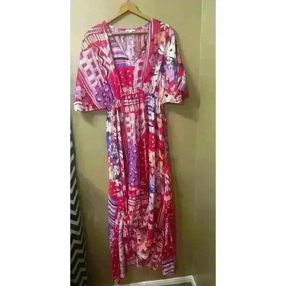ODDY Pink and Purple Midi Dress - Picture 2 of 8